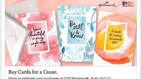 CVS Hallmark 'Buy Cards for a Cause' Facebook Update